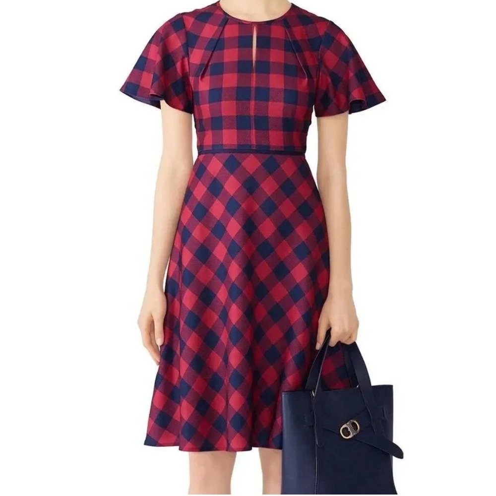 NWT • Draper James Buffalo Check Flutter Sleeve